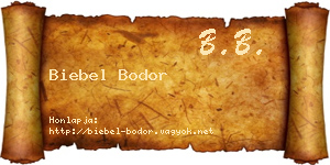 Biebel Bodor névjegykártya